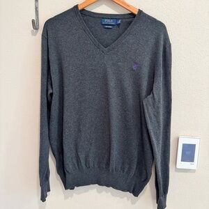 Polo Ralph Lauren  Men's V-Neck  Sweater Gray